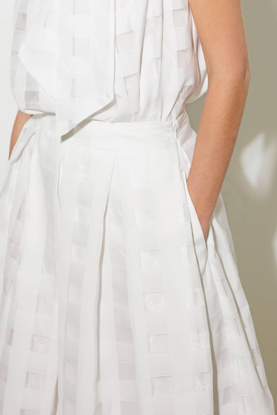 LIVE FOR US WHITE ORGANZA MIDI SKIRT Flying Tomato