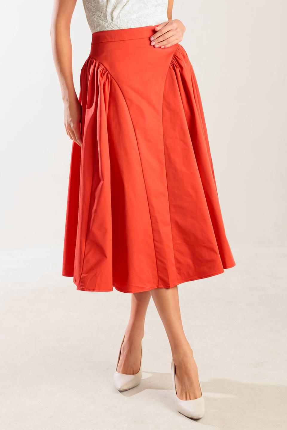 LUNCH WITH THE GIRLS WOVEN FULL MIDI SKIRT Flying Tomato