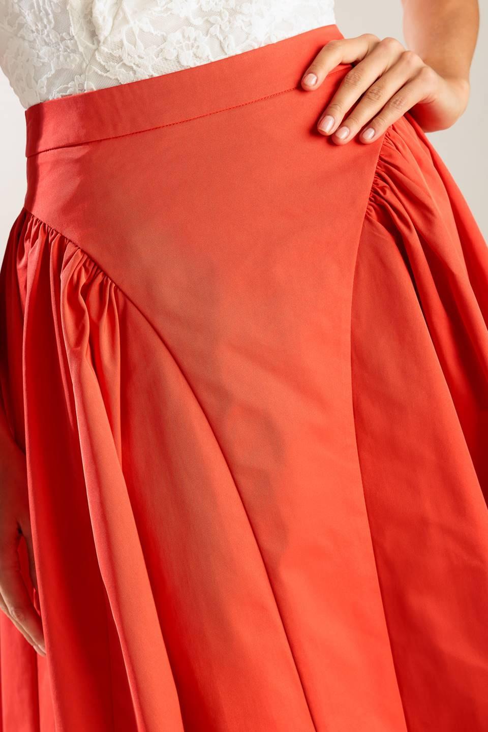 LUNCH WITH THE GIRLS WOVEN FULL MIDI SKIRT Flying Tomato