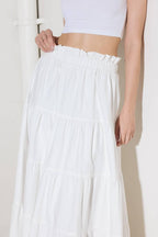 SLOW DOWN IN WHITE WOVEN MAXI SKIRT Flying Tomato