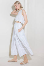 SIMPLY SPELLBOUND WHITE WOVEN FULL MIDI SKIRT Flying Tomato