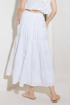SIMPLY SPELLBOUND WHITE WOVEN FULL MIDI SKIRT Flying Tomato