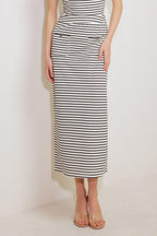 WINDING PATH STRIPED WOVEN SKIRT Flying Tomato