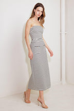 WINDING PATH STRIPED WOVEN SKIRT Flying Tomato
