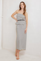 WINDING PATH STRIPED WOVEN SKIRT Flying Tomato