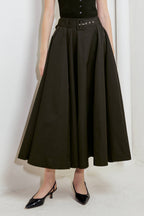 ROUGE ALLURE WOVEN FULL MIDI SKIRT Flying Tomato
