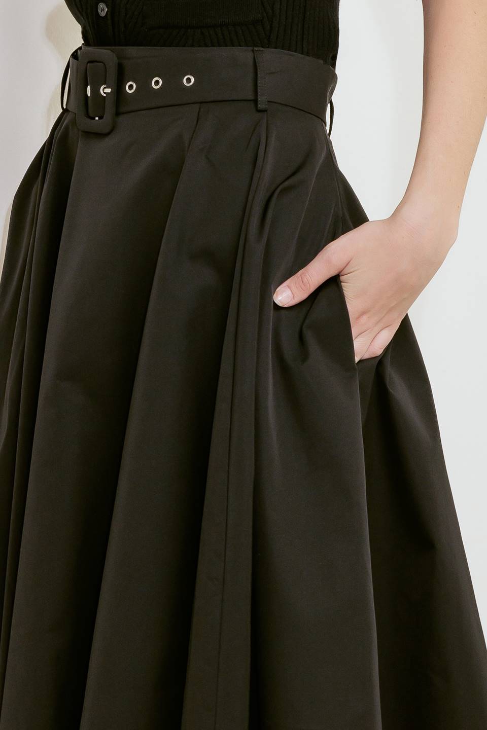 ROUGE ALLURE WOVEN FULL MIDI SKIRT Flying Tomato