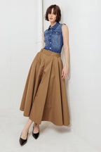 ROUGE ALLURE WOVEN FULL MIDI SKIRT Flying Tomato