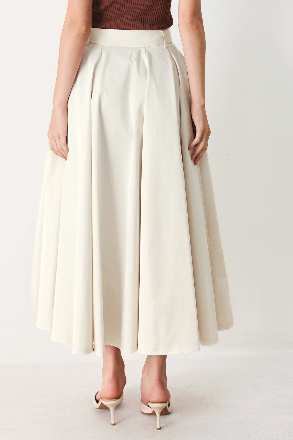ROUGE ALLURE WOVEN FULL MIDI SKIRT Flying Tomato