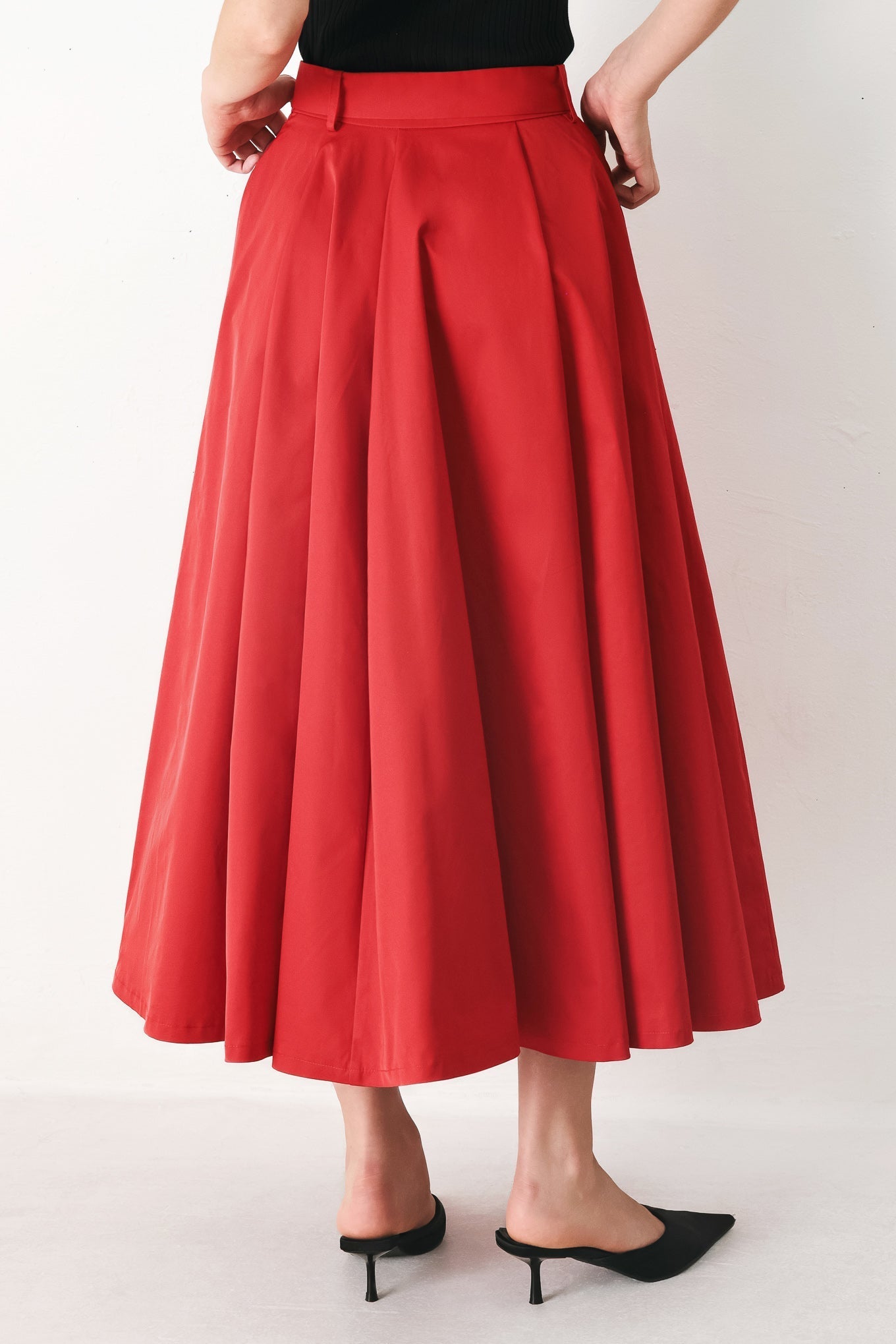 ROUGE ALLURE WOVEN FULL MIDI SKIRT Flying Tomato