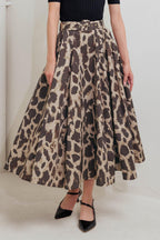 LEO LOVER WOVEN FULL MIDI SKIRT Flying Tomato