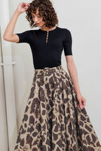 LEO LOVER WOVEN FULL MIDI SKIRT Flying Tomato