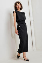 URBAN LUXE COMMAND KNIT MIDI SKIRT Flying Tomato