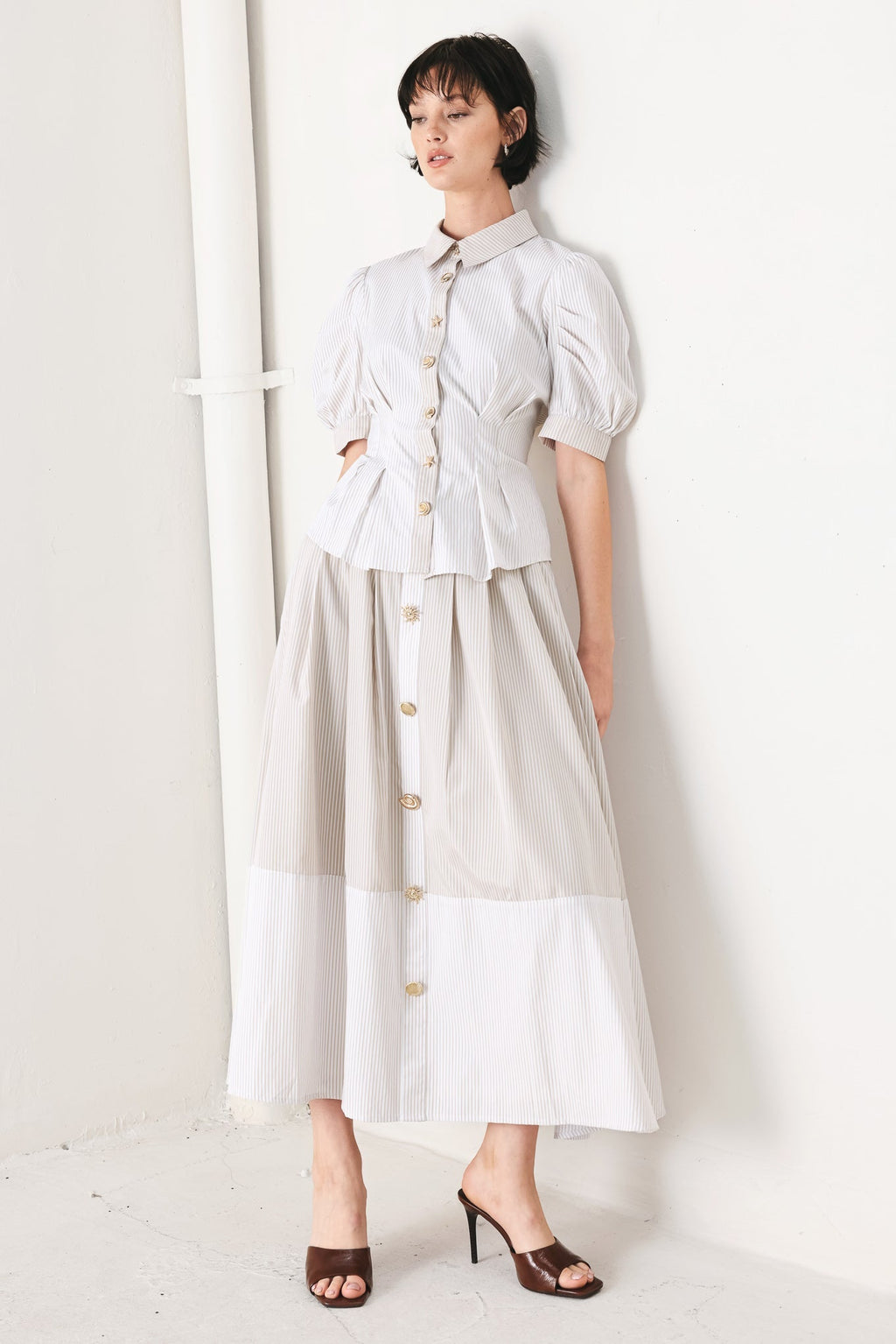 COASTAL LIGHT WOVEN MIDI SKIRT Flying Tomato