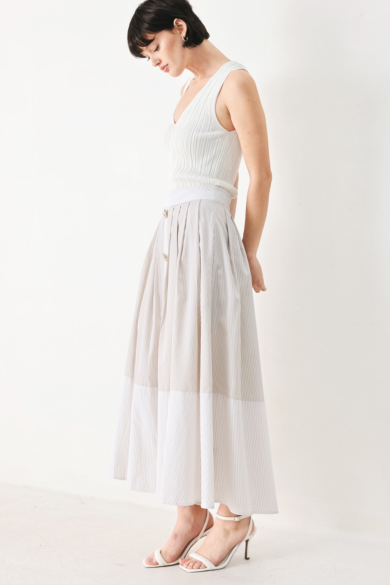 COASTAL LIGHT WOVEN MIDI SKIRT Flying Tomato
