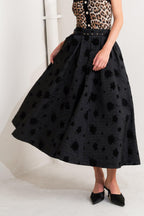 NOIR BLOOMING ROMANCE WOVEN FULL MIDI SKIRT Flying Tomato