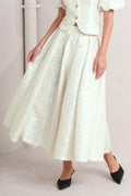 ROSÉ TEXTURE WOVEN FULL MIDI SKIRT Flying Tomato