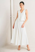 PALE FRAME WHITE WOVEN CIRCLE SKIRT Flying Tomato