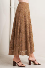 PURELY ROMANTIC WOVEN LACE MIDI SKIRT Flying Tomato