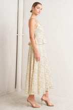 PURELY ROMANTIC WOVEN LACE MIDI SKIRT Flying Tomato