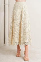 PURELY ROMANTIC WOVEN LACE MIDI SKIRT Flying Tomato