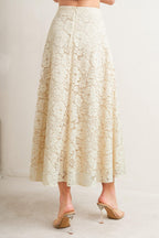 PURELY ROMANTIC WOVEN LACE MIDI SKIRT Flying Tomato