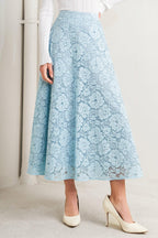 PURELY ROMANTIC WOVEN LACE MIDI SKIRT Flying Tomato