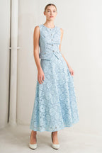 PURELY ROMANTIC WOVEN LACE MIDI SKIRT Flying Tomato