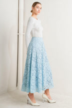 PURELY ROMANTIC WOVEN LACE MIDI SKIRT Flying Tomato