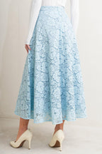 PURELY ROMANTIC WOVEN LACE MIDI SKIRT Flying Tomato