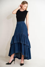 [PREORDER] SUNDAY STROLL DENIM MAXI SKIRT Flying Tomato