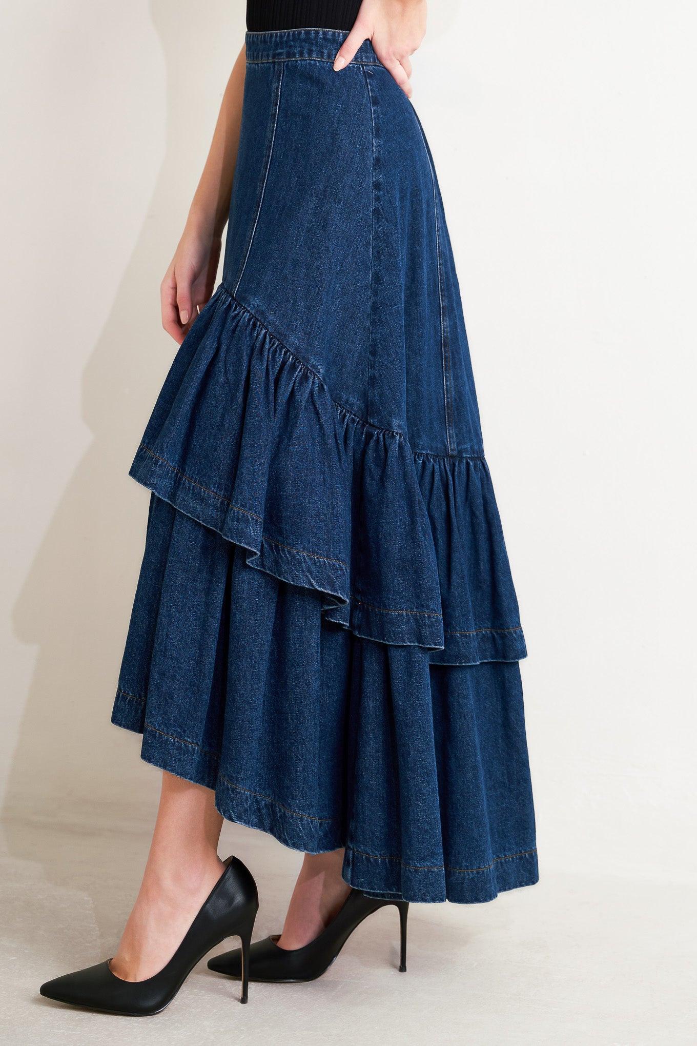 [PREORDER] SUNDAY STROLL DENIM MAXI SKIRT Flying Tomato