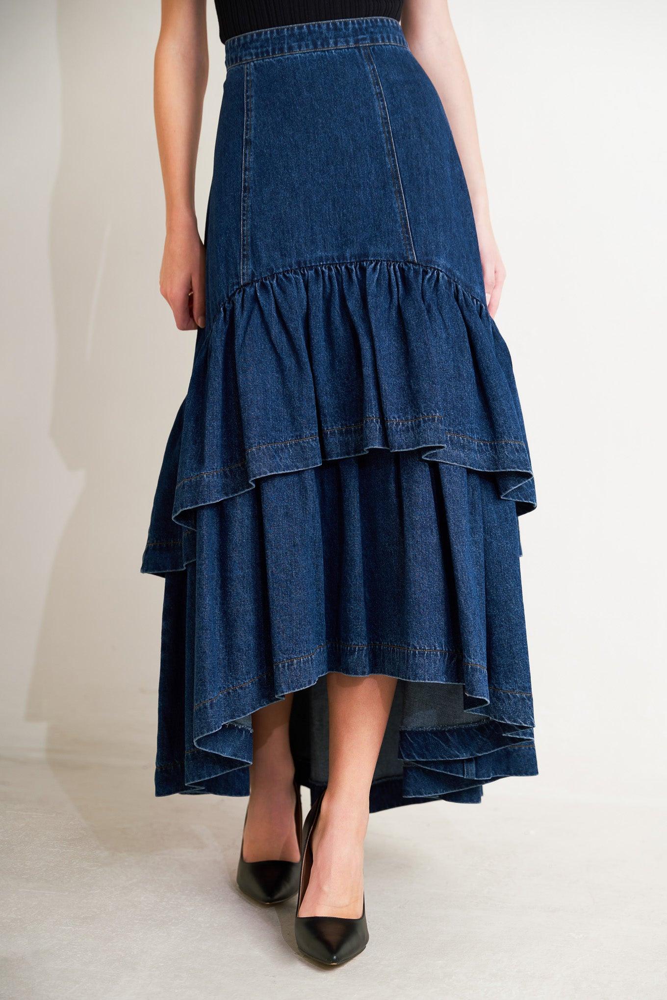 [PREORDER] SUNDAY STROLL DENIM MAXI SKIRT Flying Tomato