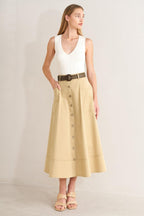 SAND BREEZE WOVEN MIDI SKIRT Flying Tomato
