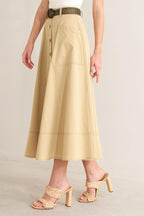 SAND BREEZE WOVEN MIDI SKIRT Flying Tomato