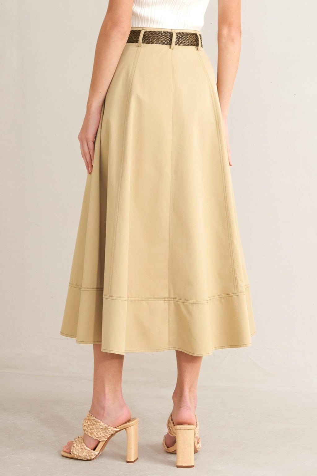 SAND BREEZE WOVEN MIDI SKIRT Flying Tomato