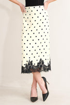 PARIS POLKA WOVEN MIDI PENCIL SKIRT Flying Tomato