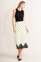PARIS POLKA WOVEN MIDI PENCIL SKIRT Flying Tomato