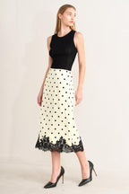 PARIS POLKA WOVEN MIDI PENCIL SKIRT Flying Tomato