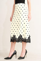 PARIS POLKA WOVEN MIDI PENCIL SKIRT Flying Tomato
