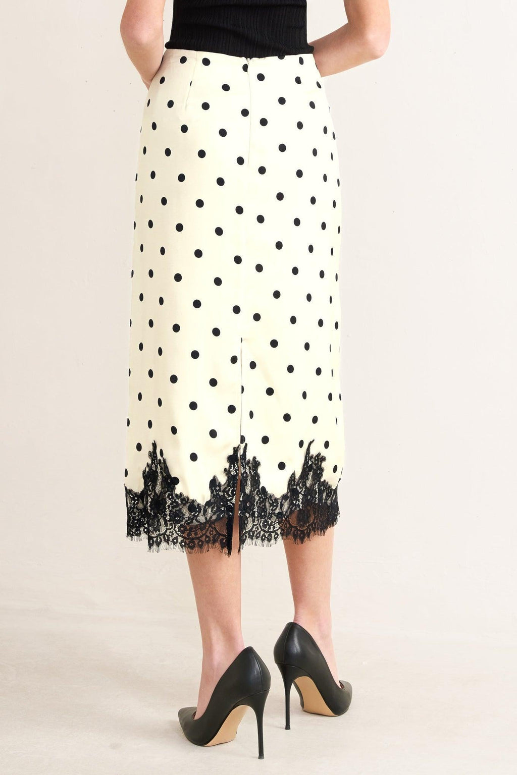 PARIS POLKA WOVEN MIDI PENCIL SKIRT Flying Tomato