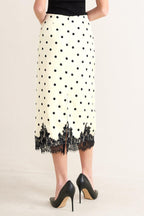 PARIS POLKA WOVEN MIDI PENCIL SKIRT Flying Tomato