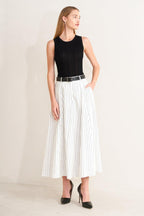 UPTOWN STRIPE WOVEN MDI CIRCLE SKIRT Flying Tomato