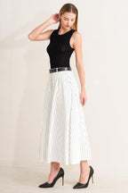 UPTOWN STRIPE WOVEN MDI CIRCLE SKIRT Flying Tomato