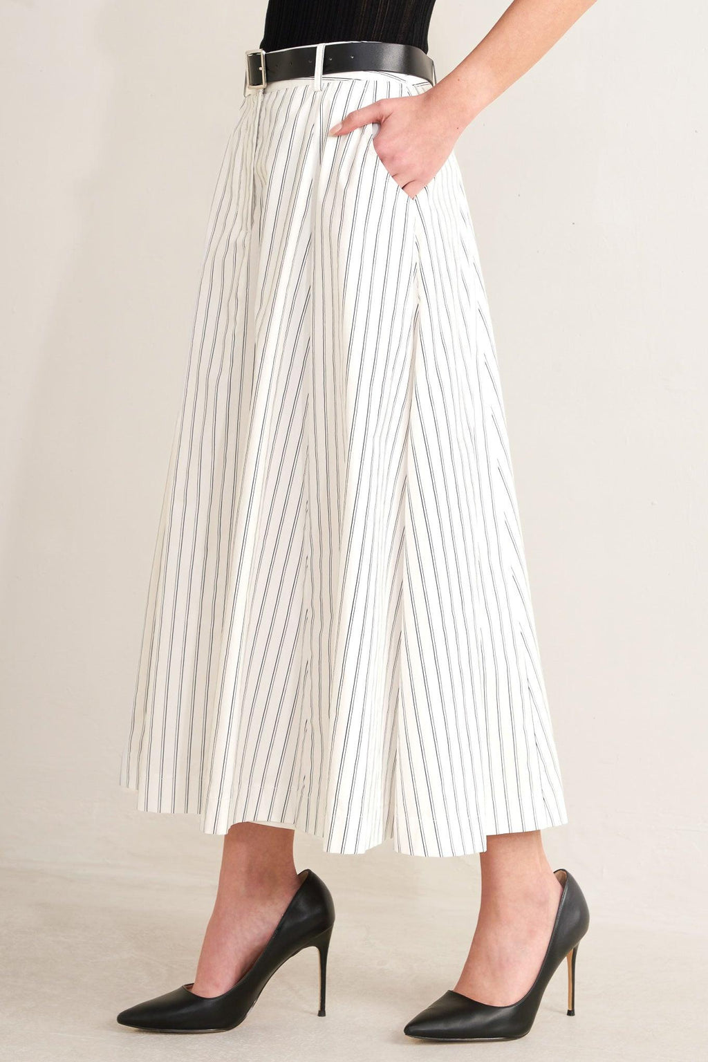 UPTOWN STRIPE WOVEN MDI CIRCLE SKIRT Flying Tomato