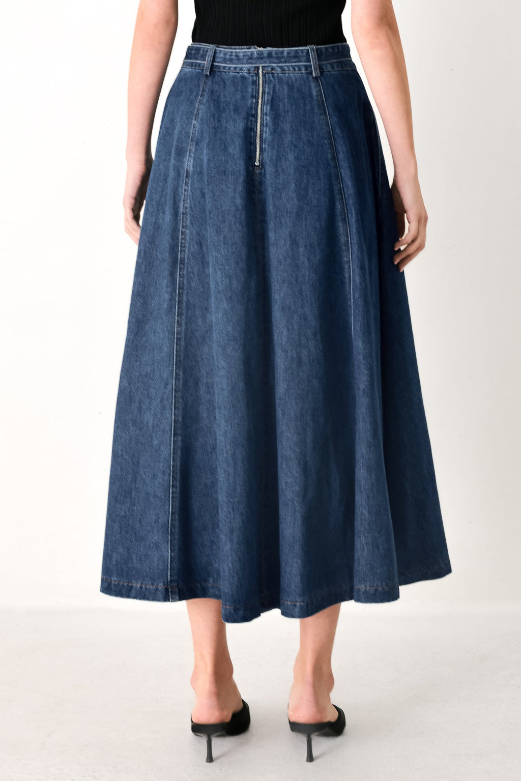 SWEET TALKER DENIM CIRCLE MIDI SKIRT Flying Tomato