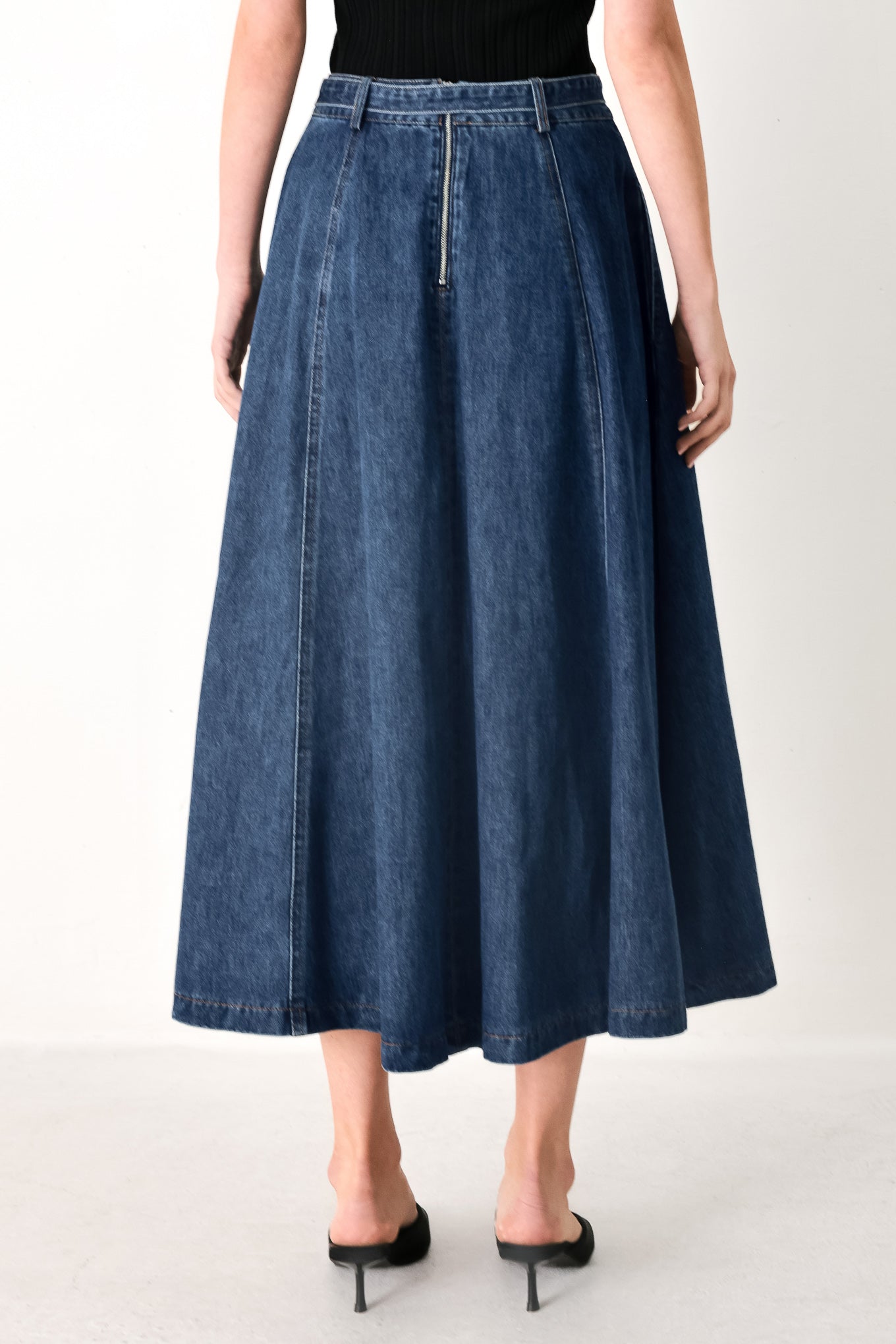 SWEET TALKER DENIM CIRCLE MIDI SKIRT Flying Tomato