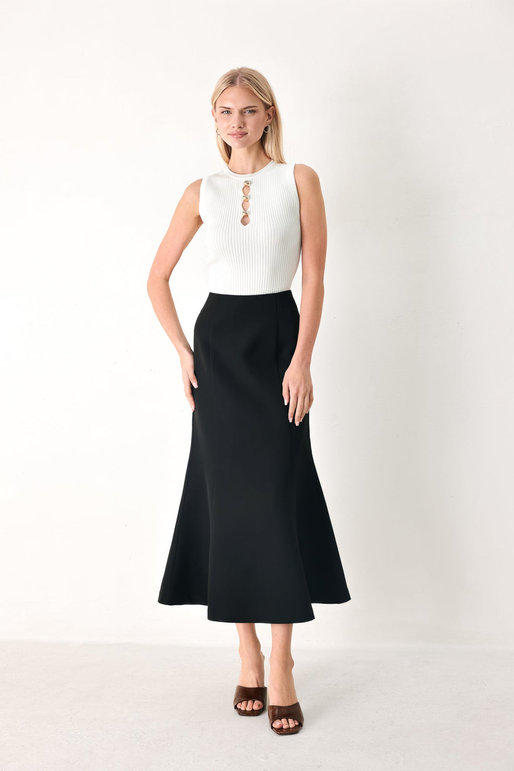 EVERYDAY PERFECTION WOVEN MIDI SKIRT Flying Tomato