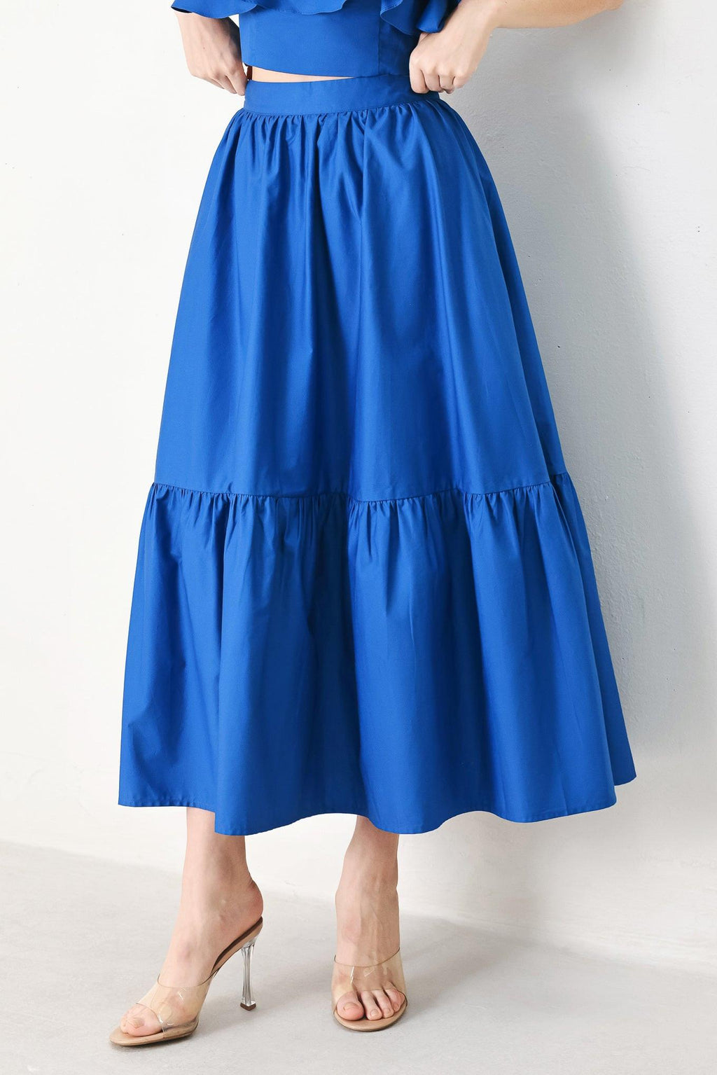 ROYAL FLOW WOVEN MIDI SKIRT Flying Tomato