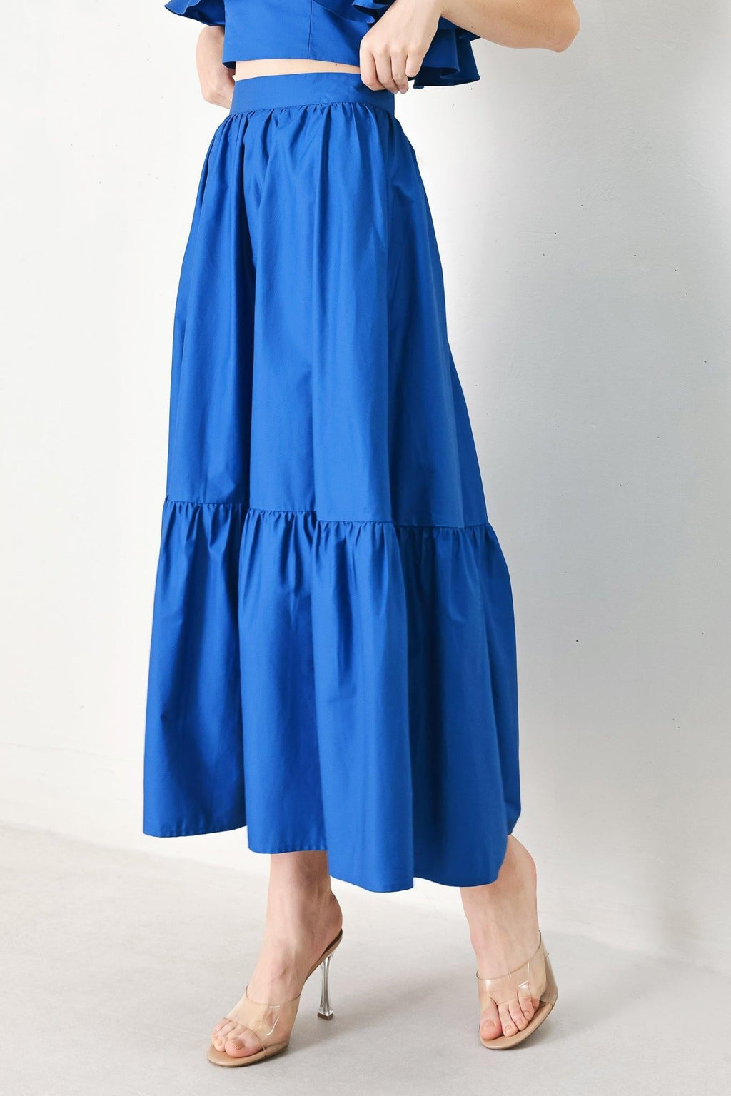 ROYAL FLOW WOVEN MIDI SKIRT Flying Tomato